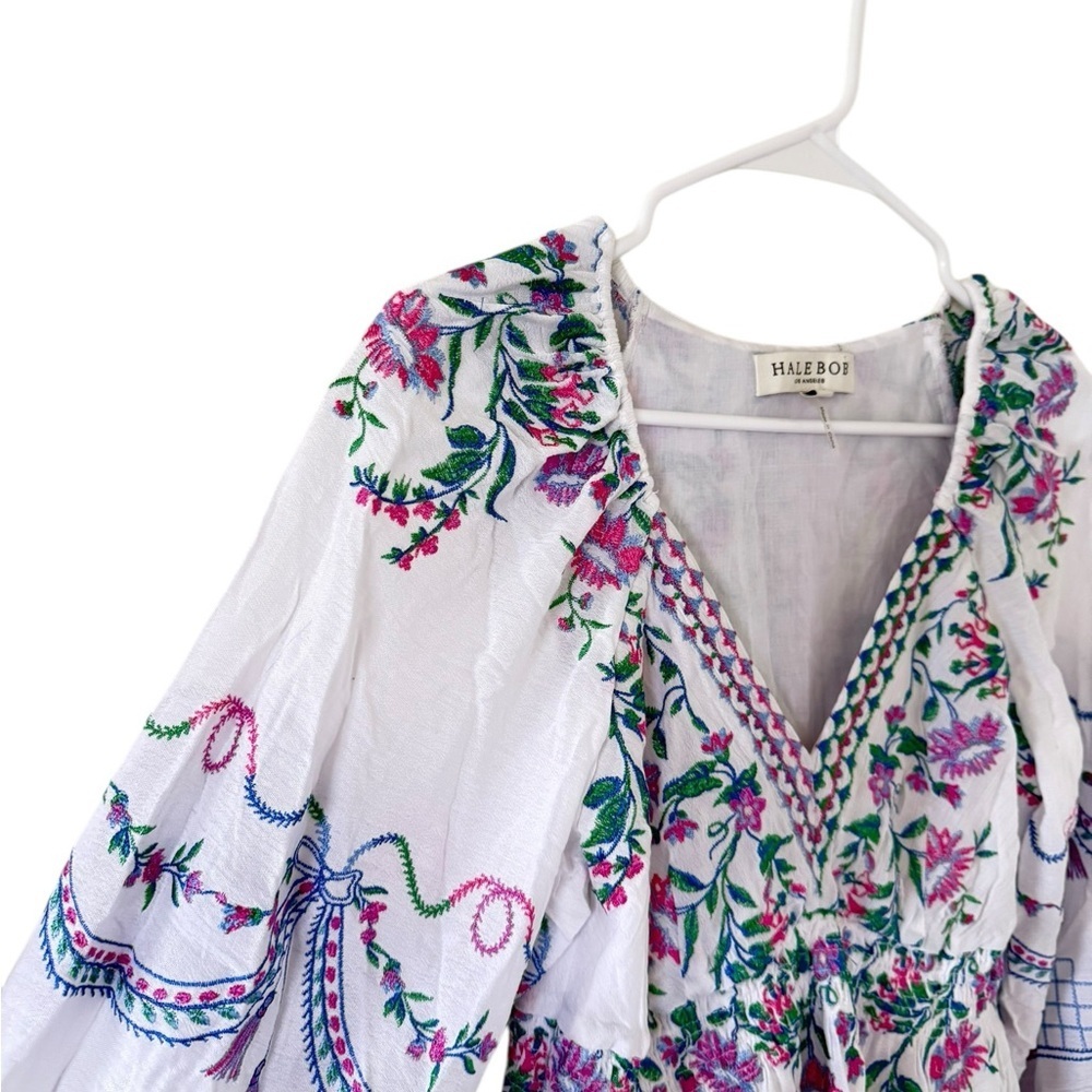 Hale Bob White Dress with Floral Accents - Picture 5 of 12